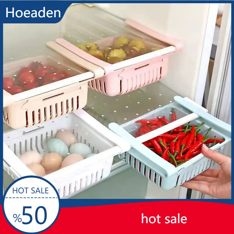 

Fridge Organizer Storage Box Refrigerator Drawer Plastic Storage Container Shelf