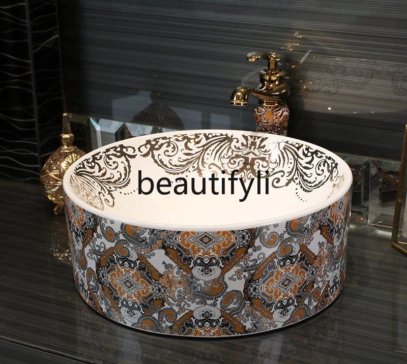 Керамическая настольная раковина прямоугольная в скандинавском стиле