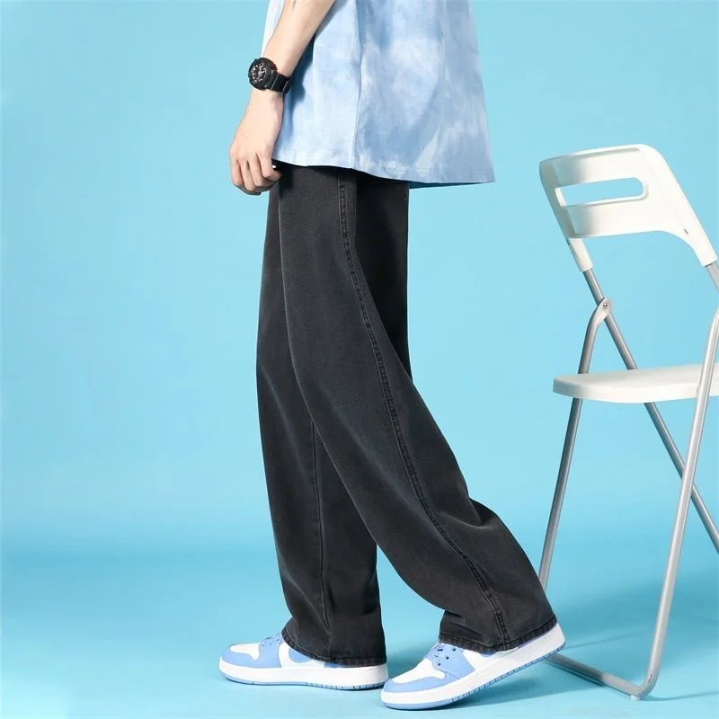 4 Colors Baggy Jeans Men Fashion Casual Wide Leg Jeans Men Streetwear Loose Hip Hop Straight Denim Pants Mens Trousers M-2XL