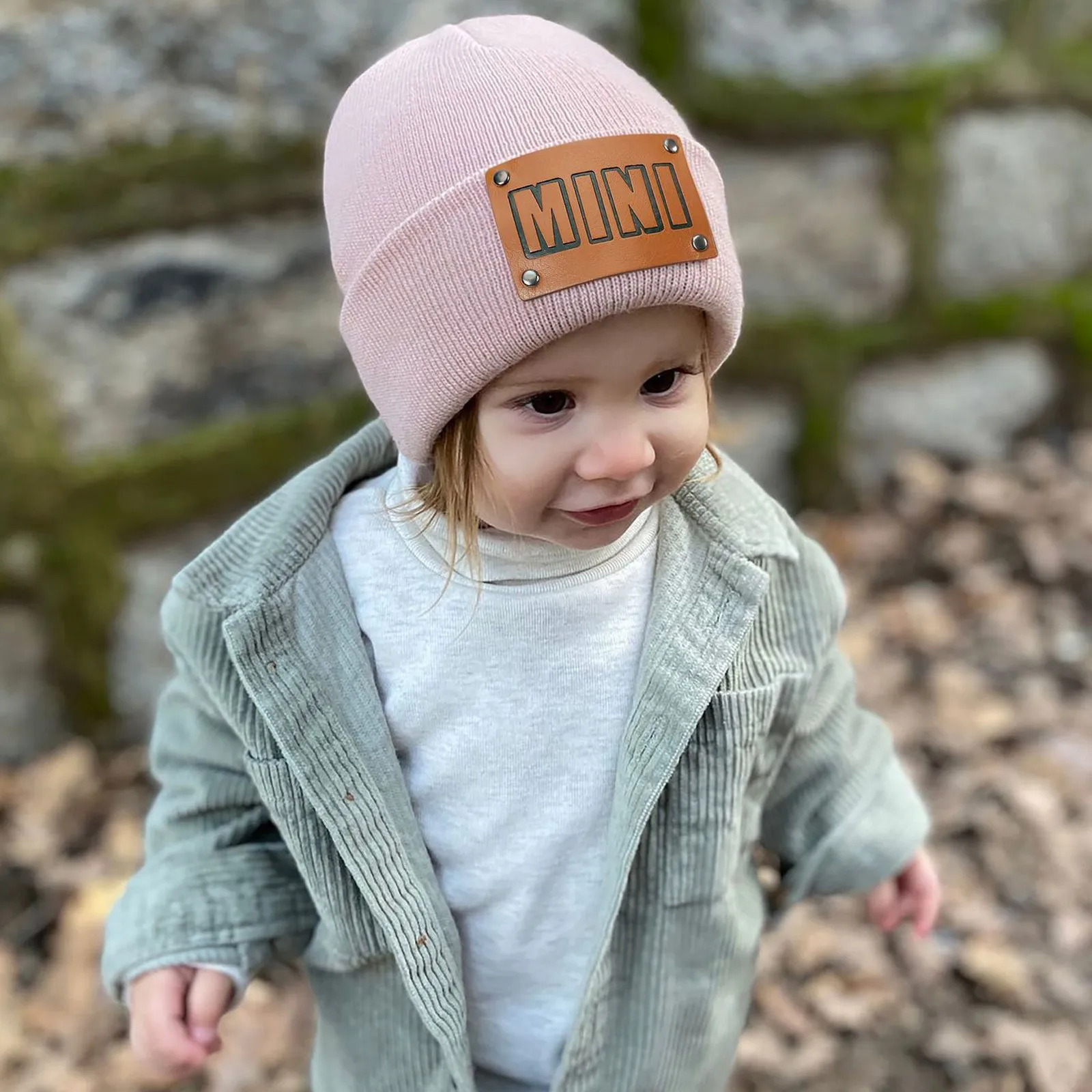 

Baby Knit Hat for Boys Girls Autumn Winter Warm Kids Beanie Adult Children Parent-Child Hats Newborn Baby Cap with Leather Label