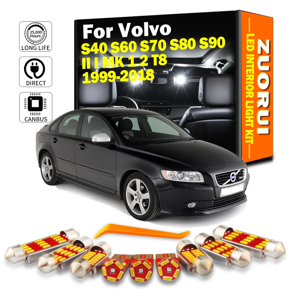 

ZUORUI Canbus Car LED Interior Map Light Kit For Volvo S40 S60 S70 S80 S90 II I MK 1 2 T8 1996 2000 2001 2002-2018 Led Bulbs