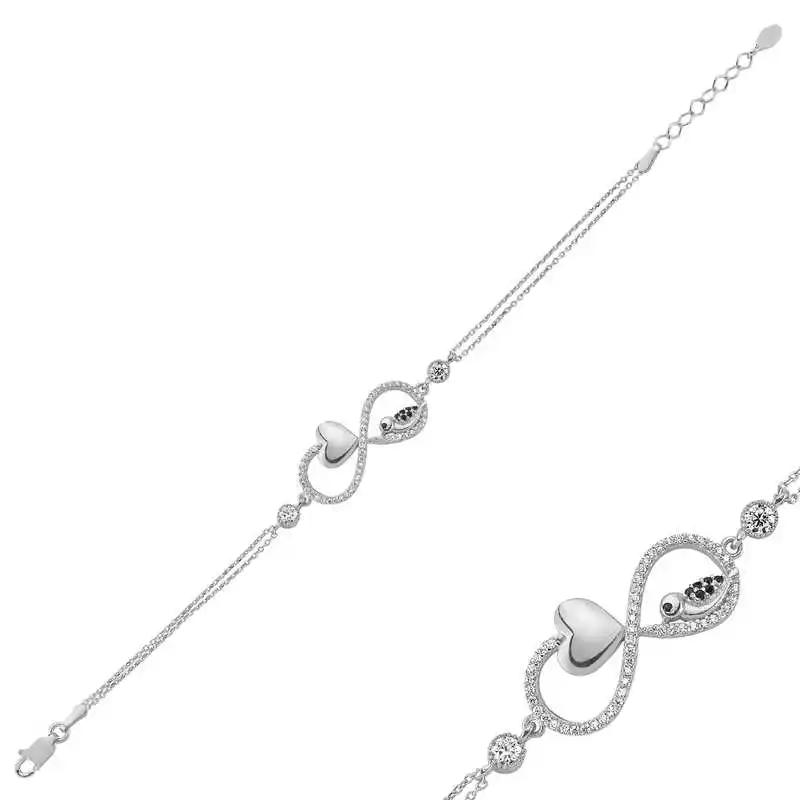 

Женский браслет Tevuli 925 пробы Silver Heart Infinity Wren