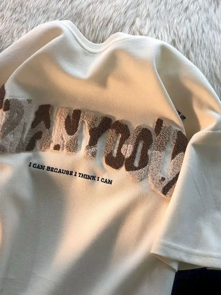 

Футболка мужская с вышивкой и надписью, 100% хлопок