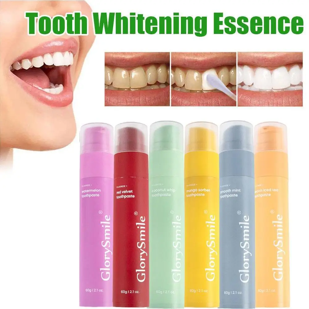 

Fruity Flavored Whitening Toothpaste Removing Dental Stains Teeth Cleaning Cream Fresh Breath Reduce Yellowing Oral Care 60g