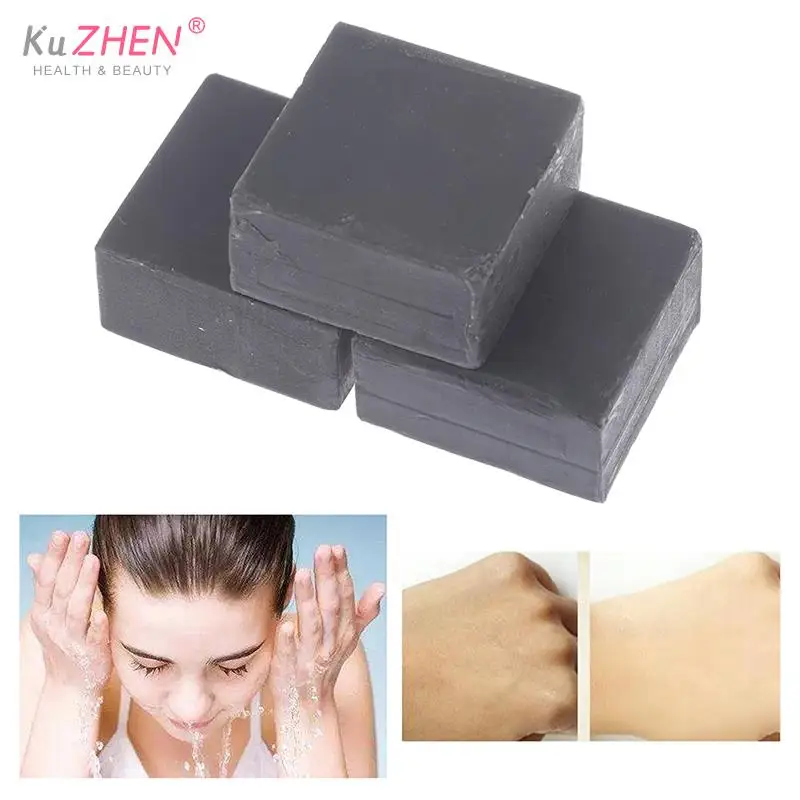 

100g Handmade Bamboo Charcoal Soap Deep Face Cleansing Skin Whitening Blackhead Remover Oil Control Acne Treatment Shrink Pores