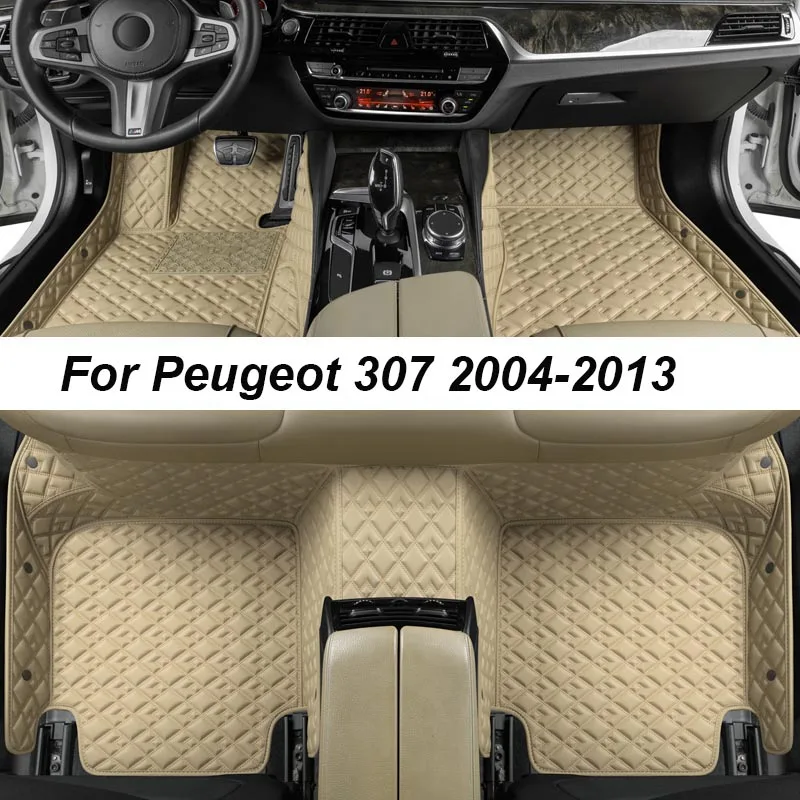 

Custom Luxury Floor Mats For Peugeot 307 2004-2013 NO Wrinkles Car Mats Accessories Interior Replacement Parts Full Set