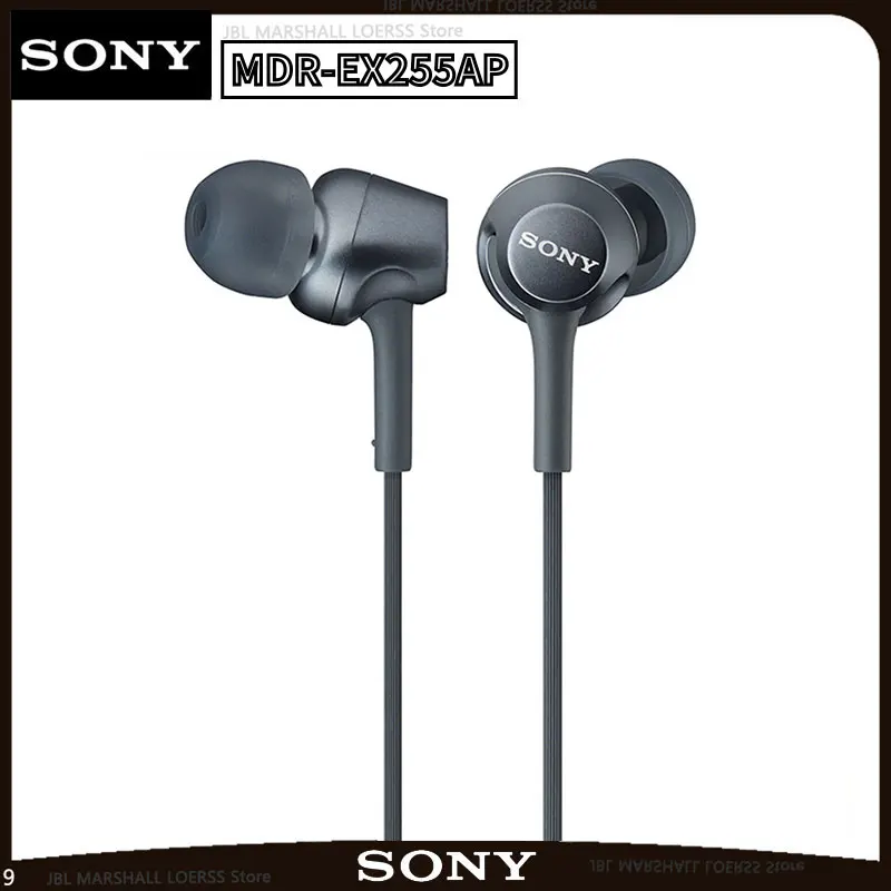 

SONY MDR-EX255AP Earphones 3.5mm Stereo Wired Headset Sport Earbuds Bass Headphone Handsfree with Mic for Smartphones Music Game