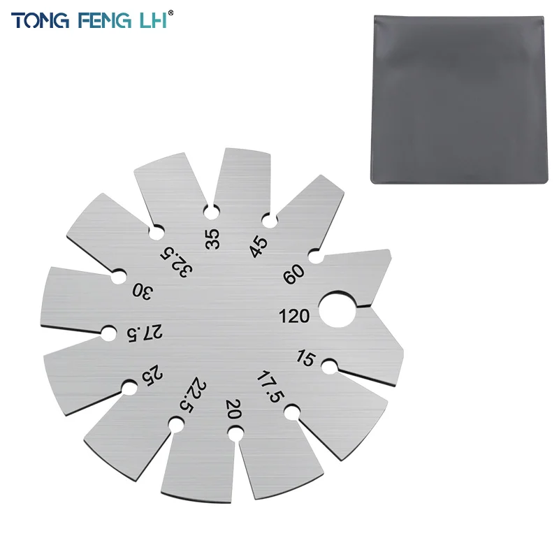 

Stainless Steel Round Gauge Diameter Bevel Gauge Angle Protractor Thickness Gauge 15 Degree - 120 Degree Measuring Tool