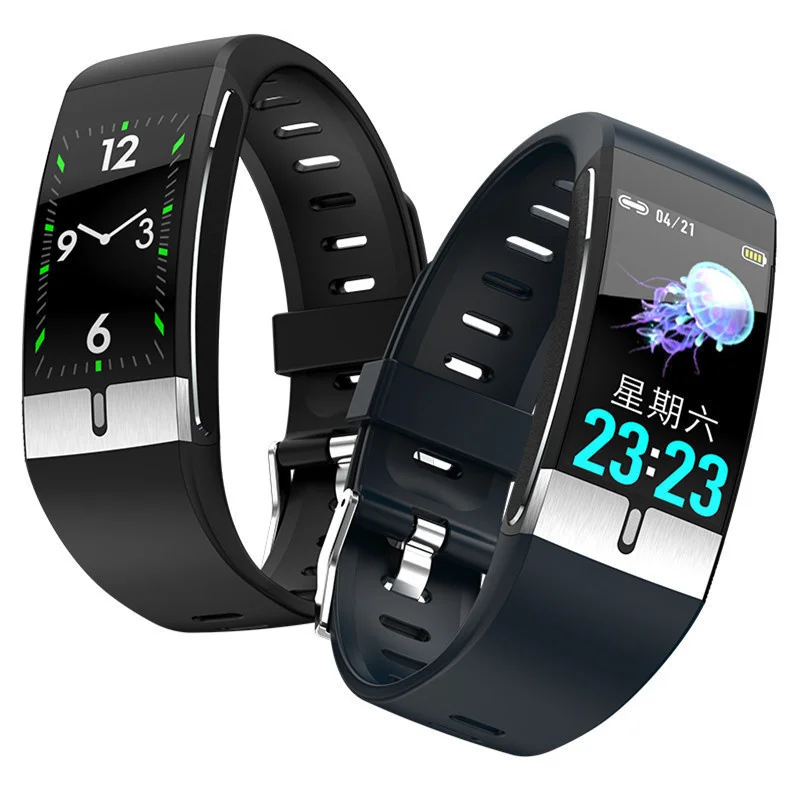 

E66 inteligentny zegarek pomiar temperatury ekg tętno ciśnienie krwi nadgarstek tlenowy zdrowie bransoletka Fitness Band Hot