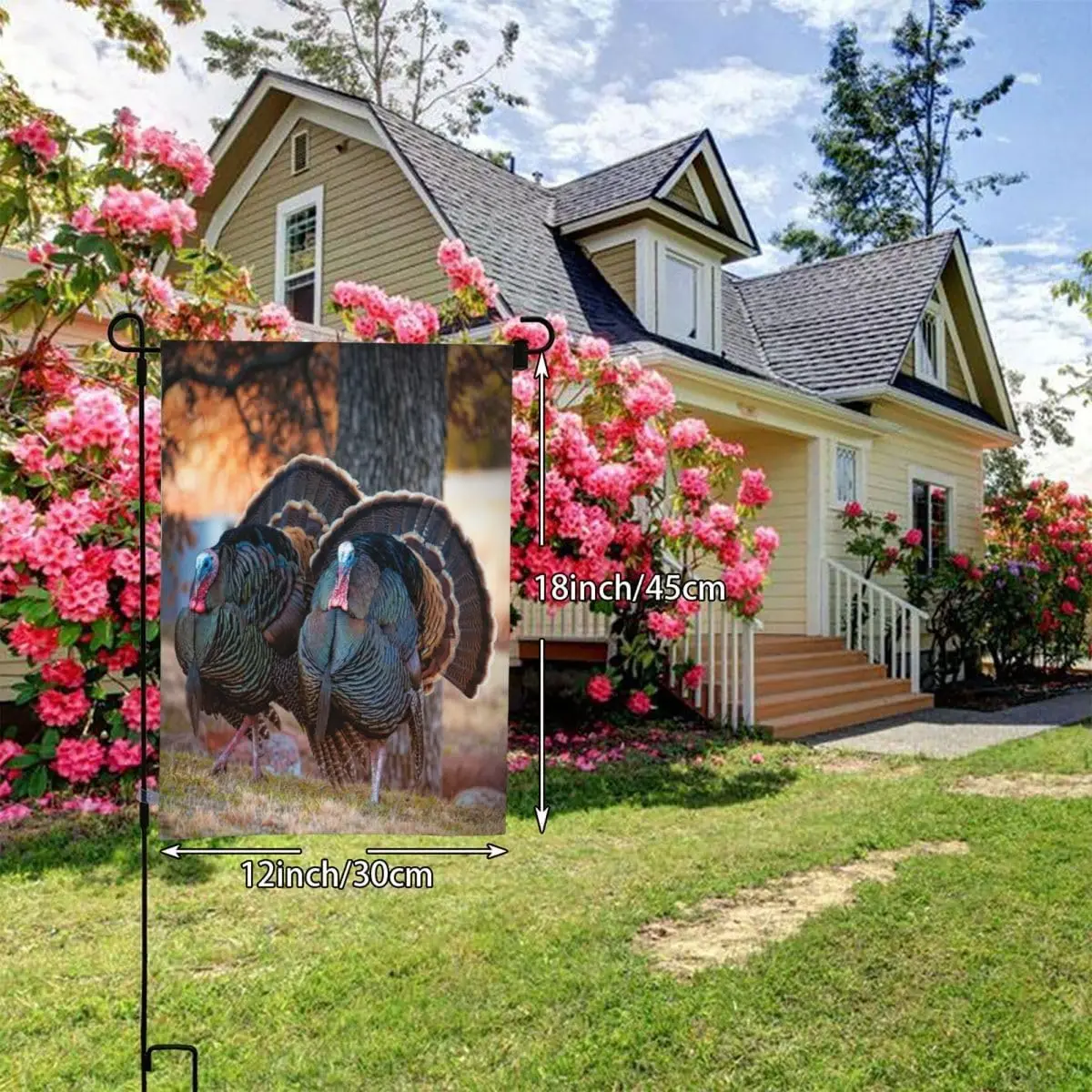 Флаг Ansouyi Два индейки на траве 12&quotx18&quot