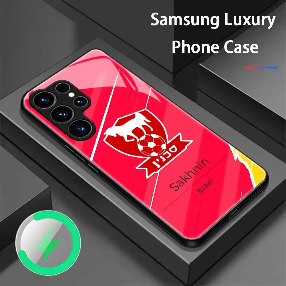 Фото Популярный чехол для телефона Bnei Sakhnin для Samsung S26 S25 S24 S23 S22 S21 S20 Plus Ultra, стеклянный магнитный чехол №2