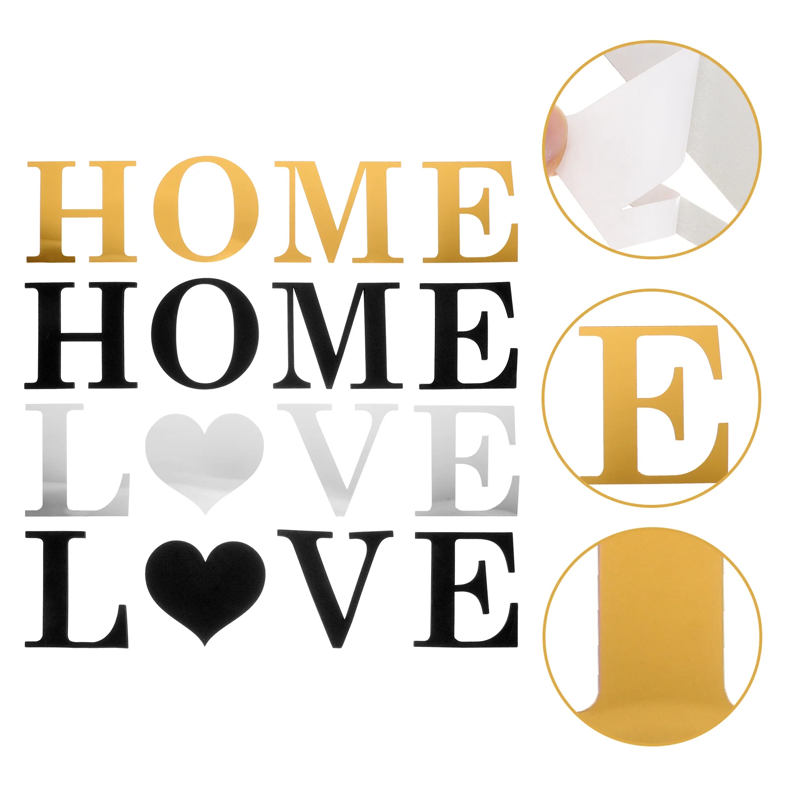 

English Alphabet Wall Sticker Large Letters Decor Home Accents Applique Bedrooms Acrylic Adhesive Mirror Decal Stickers