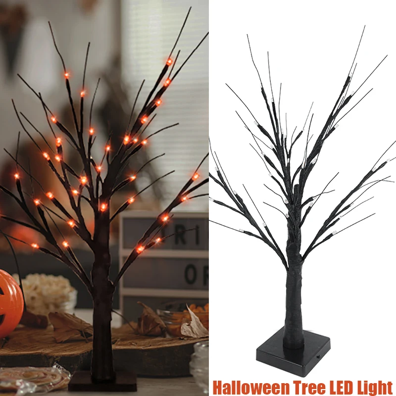 

Halloween Decoration Birch Tree Night Lights Mini Christmas Tree Halloween Pendants Tree Led Lamp For Home Party Ornaments Gifts