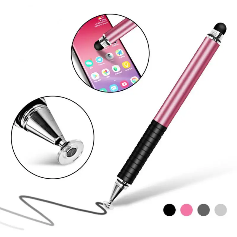 

New Handwriting Capacitive Pen Transparent Sucker Double Touch 2-in-1 Point Reader High Stability Metal Painting Pen For Tablet