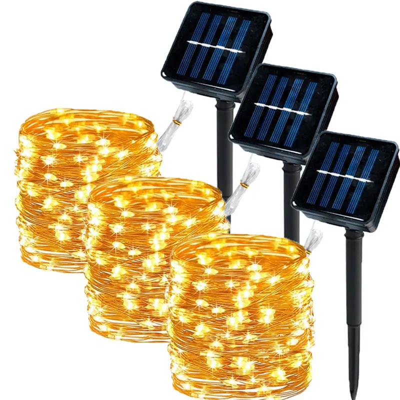 

Solar String Fairy Lights 12m 100LED / 32M 300 LED Waterproof Outdoor Garland Solar Power Lamp Christmas for Garden Decoration