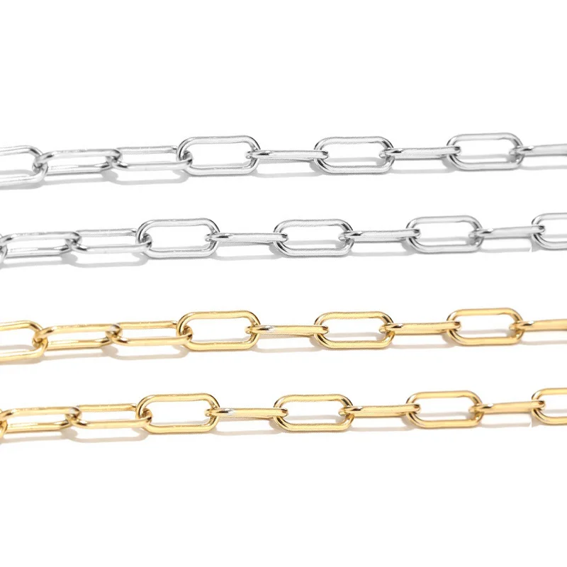 1 м нержавеющая сталь 7 мм ширина золотой тон Rolo кабельные цепи тяжелая шикарная