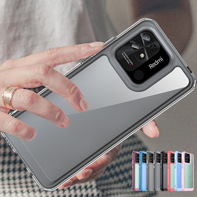 

For Poco C40 Case Cover Xiaomi Poco C40 Capas Shockproof Phone Bumper Back Transparent Colour Clear For Fundas Poco C40 Cover