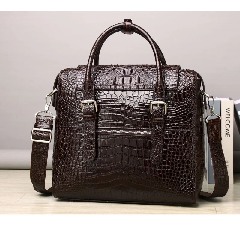 New Men's Luxury Business Briefcase High Quality Single Shoulder Bags Genuine Laptop Bag Leather Large Capacity Fashion Handbag