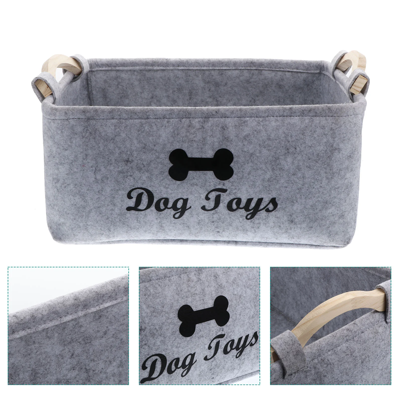 

Dog Basket Toys Felt Pet Box Square Containers Lids Storage Outdoor Baby Chew Dogs Accessory Bin Bins