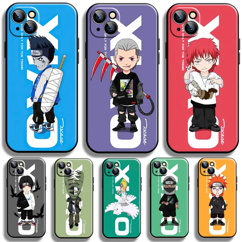 

Cute Akatsuki Naruto For Apple iPhone 13 12 11 Pro 12 13 Mini X XR XS Max SE 5 6 6s 7 8 Plus Phone Case Black Coque Soft