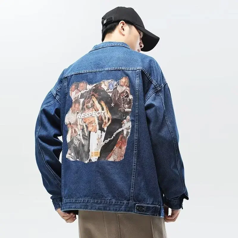 Джинсовая куртка модный корейский стиль мужской весенне-осенний повседневный