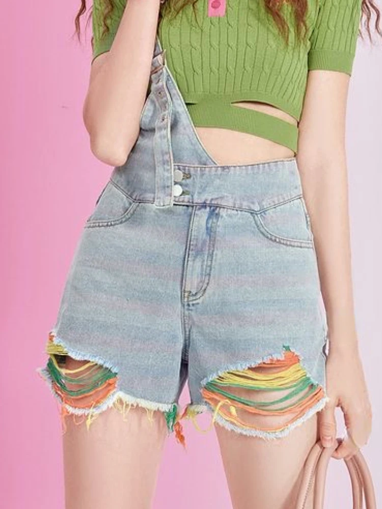 Шорты женские джинсовые с высокой талией повседневные милые ажурные элегантные