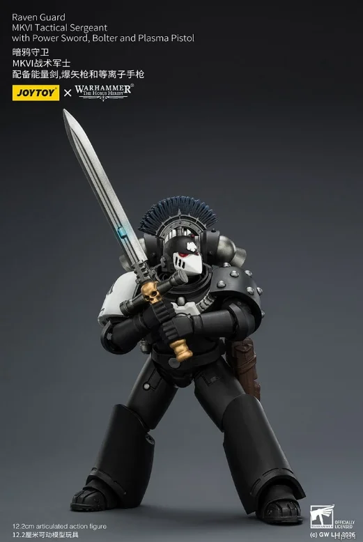 Фото JOYTOY Warhammer 30K Raven Guard MKVI Тактический сержант 1/18 Фигурки игрушек Модели Подарки Коллекционные украшения №4
