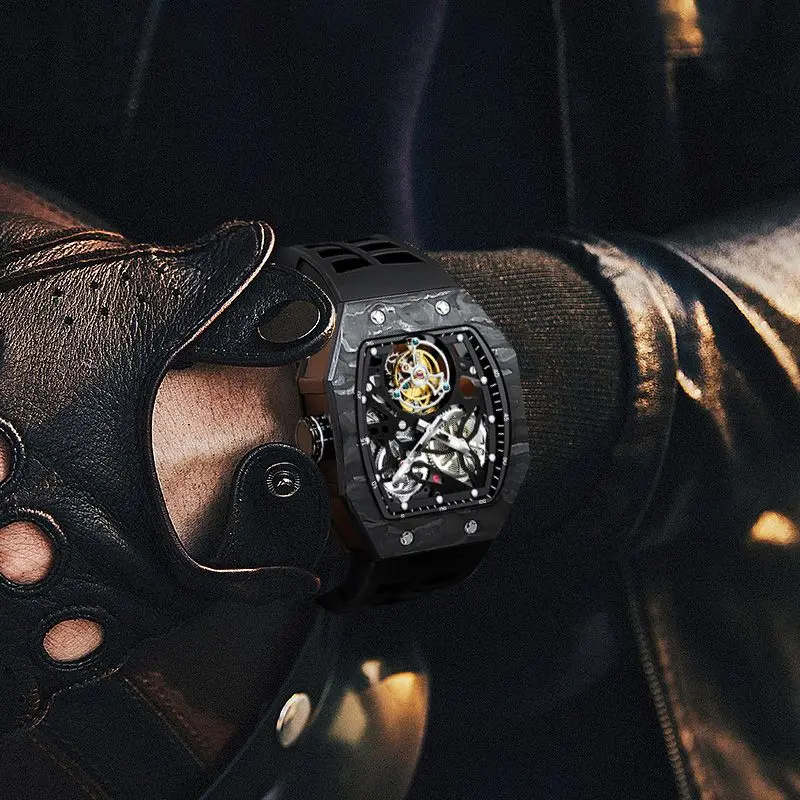 Лучшие Мужские механические часы с турбийоном светящиеся часы-скелетоны