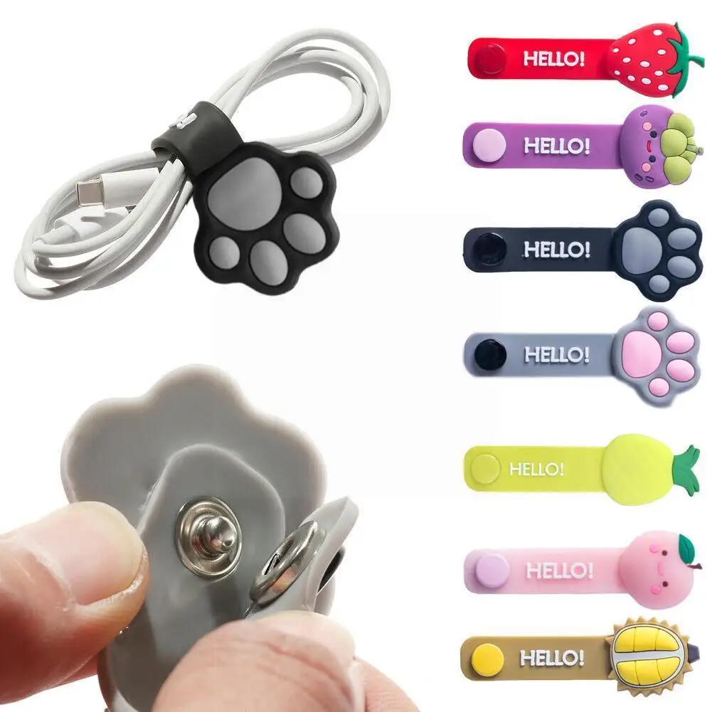 

Data Cable Tray Cute Fruit Flower Winder Multifunction Cord Protector Organizer Bookmark Cable Line Data Cable Storage U6m0