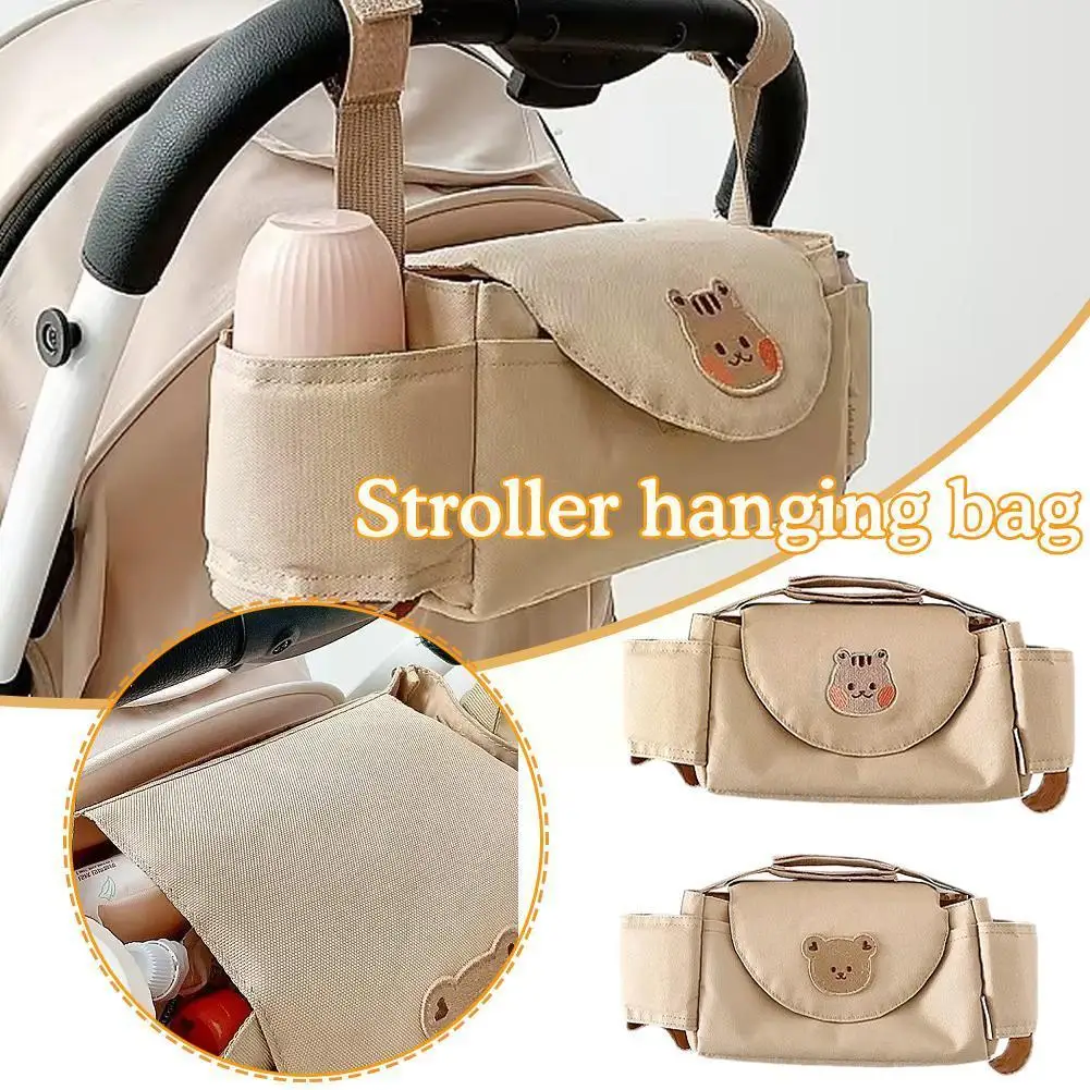 

Baby Stroller Hanging Bag Diaper Carriage Bag Stroller Cup Bottle Stroller Organizer Baby Accessories With Pouch Holde O5n8
