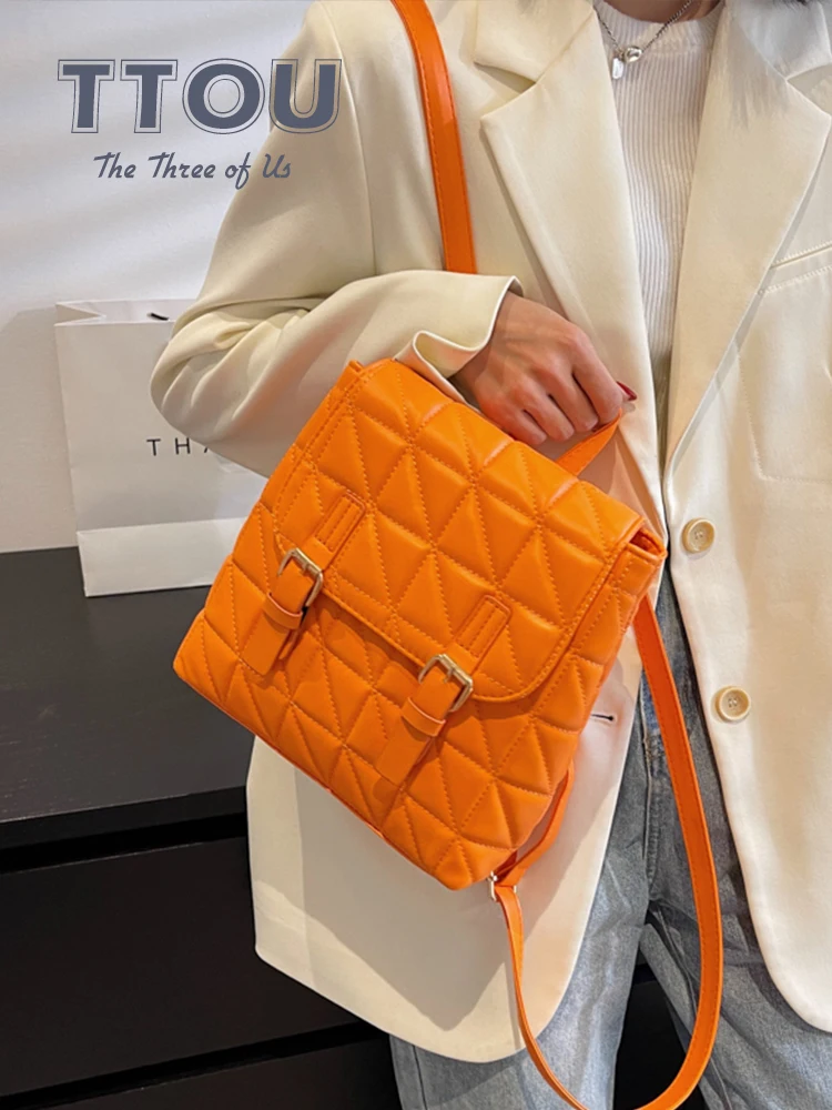 

Plaid Women Large Capacity Backpack Quality Leather Female Schoolbag Lady Laptop Rucksack Multifunction Travel Shoulder Bags