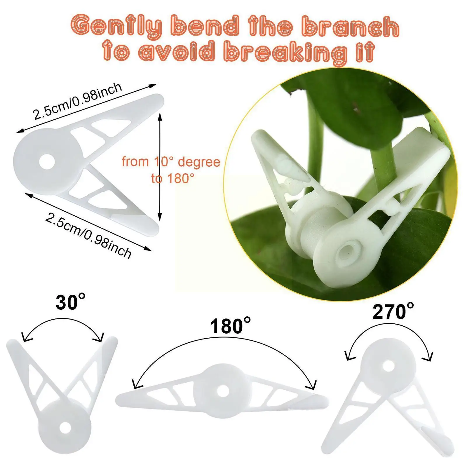 10pc 360 Degree Adjustable Plant Trainer Clips trees Branches Bender for Bonsai nursery stock Low Stress Training Control G I0V3