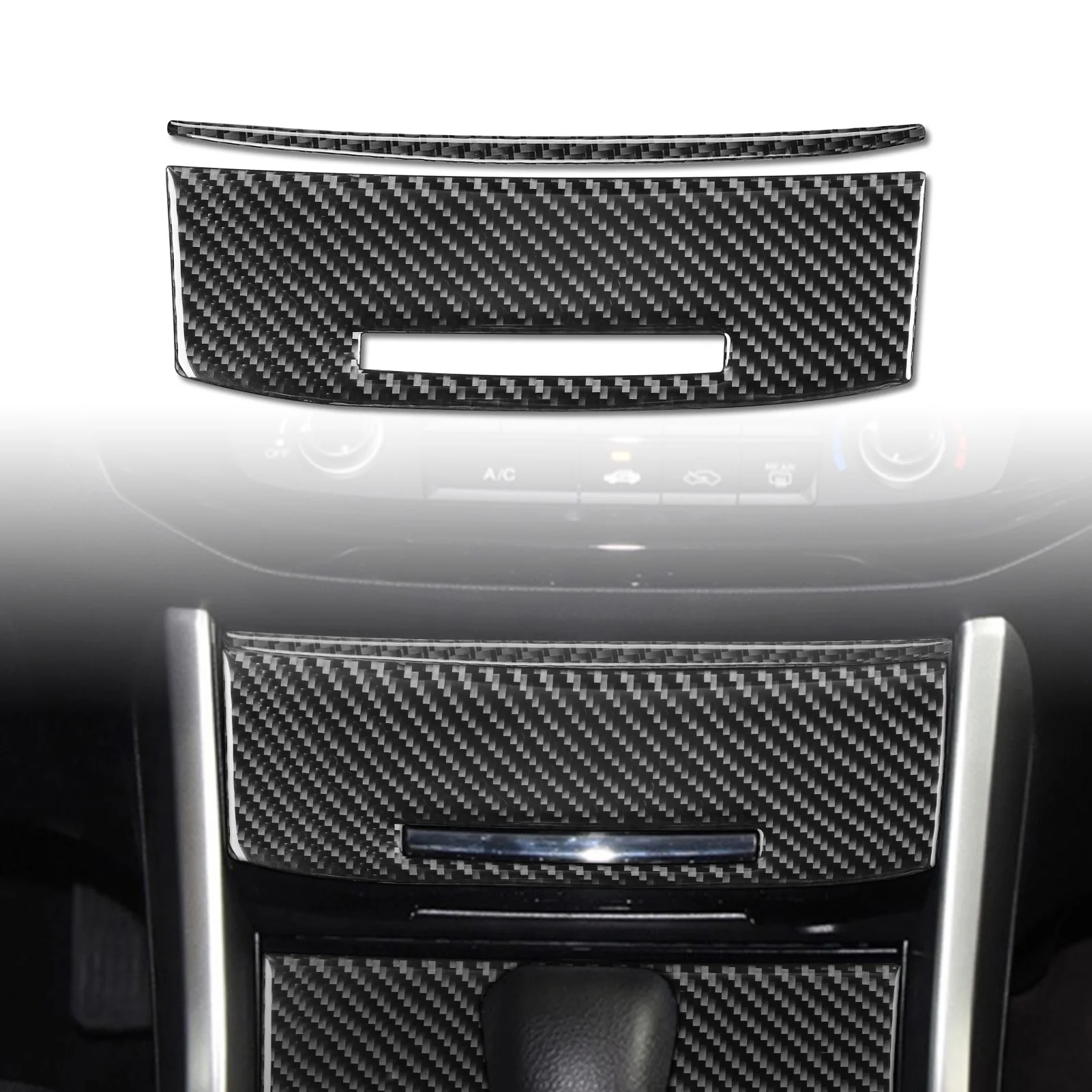

2pcs Car Storage Box Decoration Cover Trim Stickers Decal for Honda Accord 2014-2017 Auto Interior Accessories Carbon Fiber