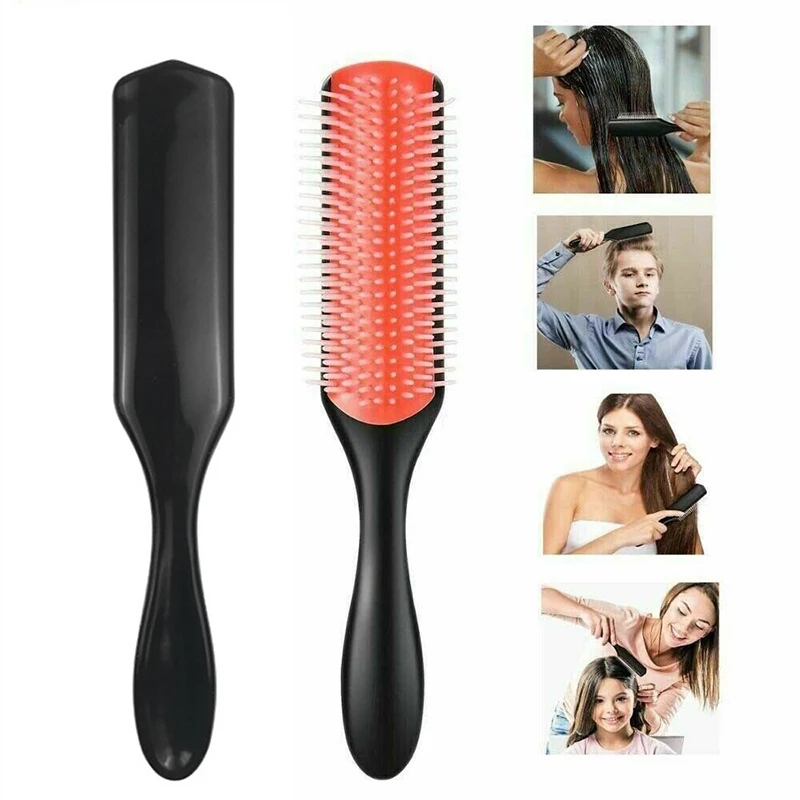 

1pcs Classic Shaping 9-Rows Detangling Hair Brush Styling Hairbrush Scalp Massager Wet Hair Comb for Women Men Home Salon