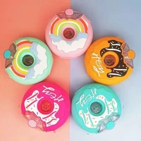 creative donut water cup children summer kindergarten baby straw cup pupils cartoon silicone portable anti fall kettle bottle