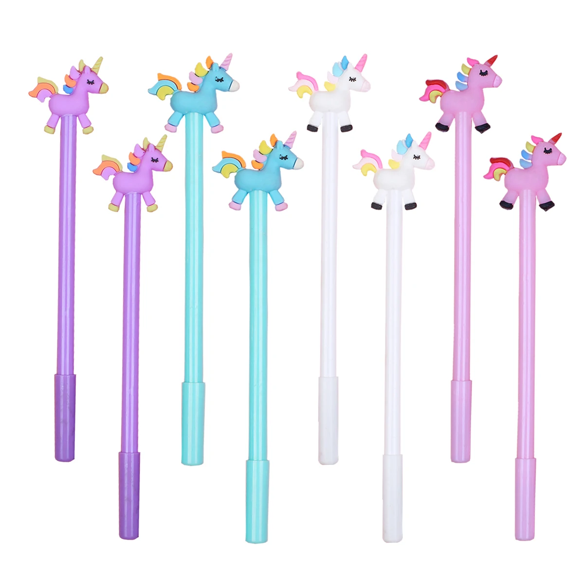 

40pcs Novelty Elegant Cute Unicorn Pens Erasable Kawaii Dragon Gel Ink Pen Funny Girl Stationery Gift Cool School Blue Ballpoint