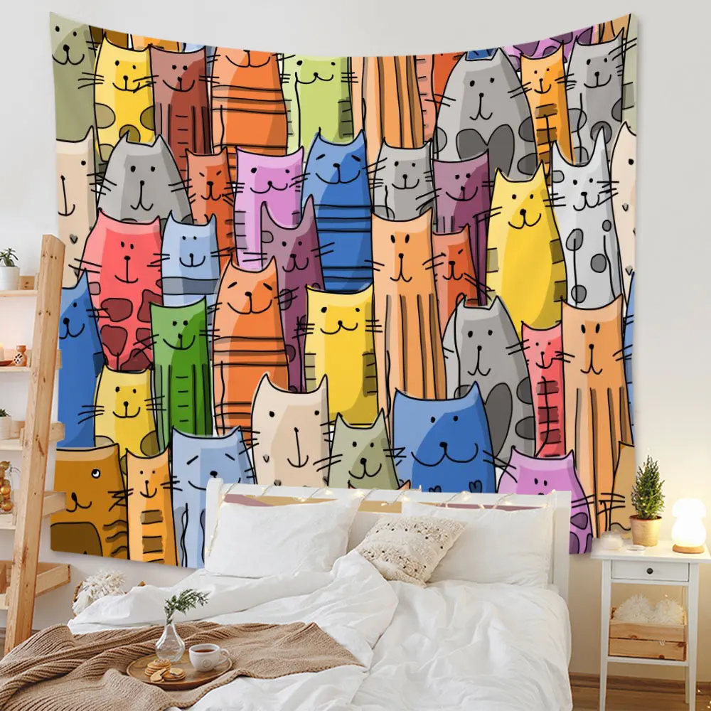 

Abstract Cartoon Tapestry Hippie Wall Hanging Cute Animal Dinosaur Penguin Dog 3D Print Tapestries Ceiling Backdrop Table Cloth