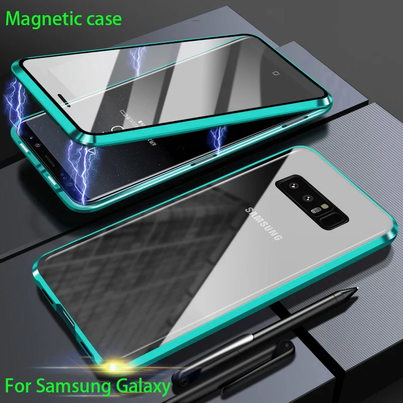 

Double Sided Magnetic Metal Case For Samsung Galaxy S21 S20 S10 S9 S8 Plus Note 20 Ultra 10 8 Plus A51 A71 A50 A70 A10 cover