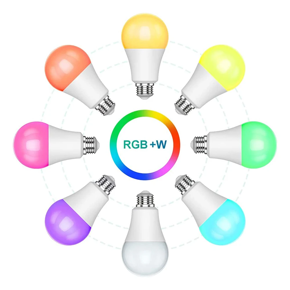 Светодиодная разноцветная лампа RGBW светильник A50 A60 умная с регулятором яркости