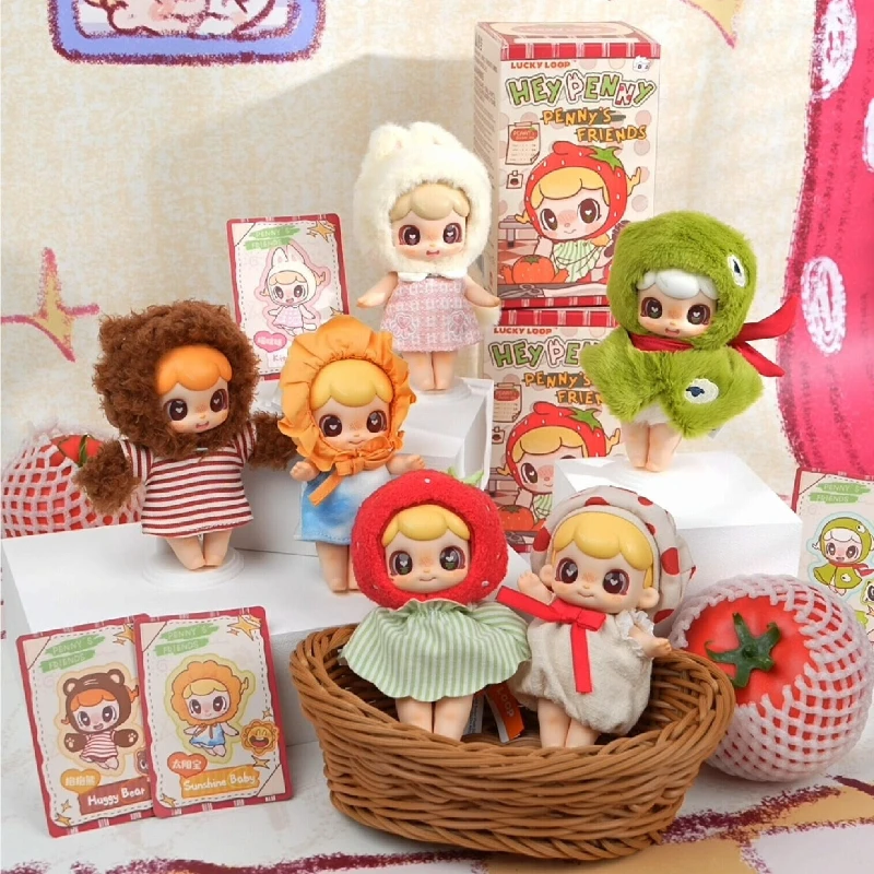 Фото Серия игрушек-сюрпризов HEY PENNY PENNYS FRIENDS: милые аниме-фигурки, загадочная коробка-сюрприз, плюшевый брелок, декоративная коллекционная кукла, подарок. №3