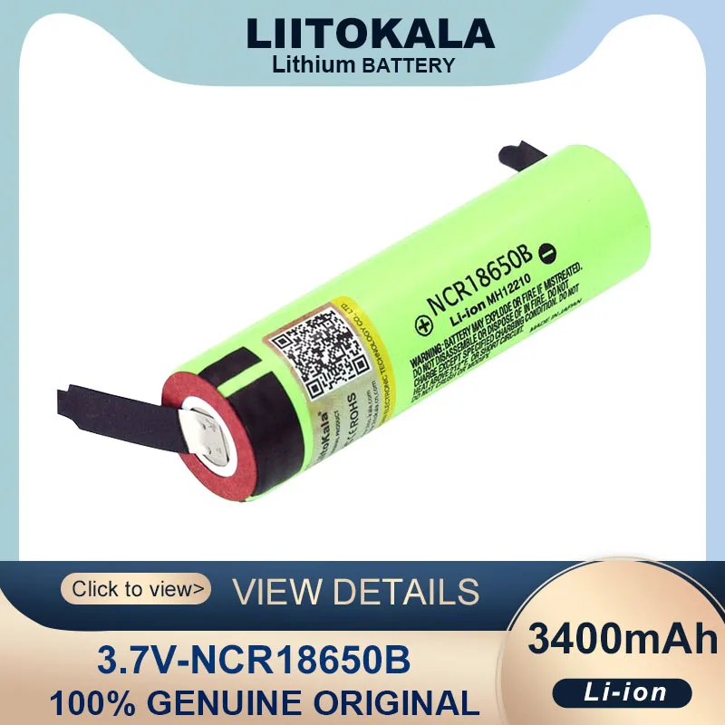 Liitokala Новый оригинальный NCR18650B 3 7 В 3400 мАч 18650 литиевая аккумуляторная батарея DIY