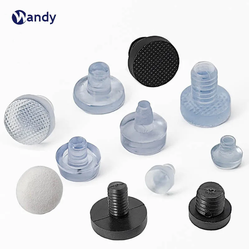

10Pcs Rubber Stem Bumpers Anti Collision Hole Plug Foot Pad Fasteners Door Bumper Screws Furniture Accessories Clear Black White