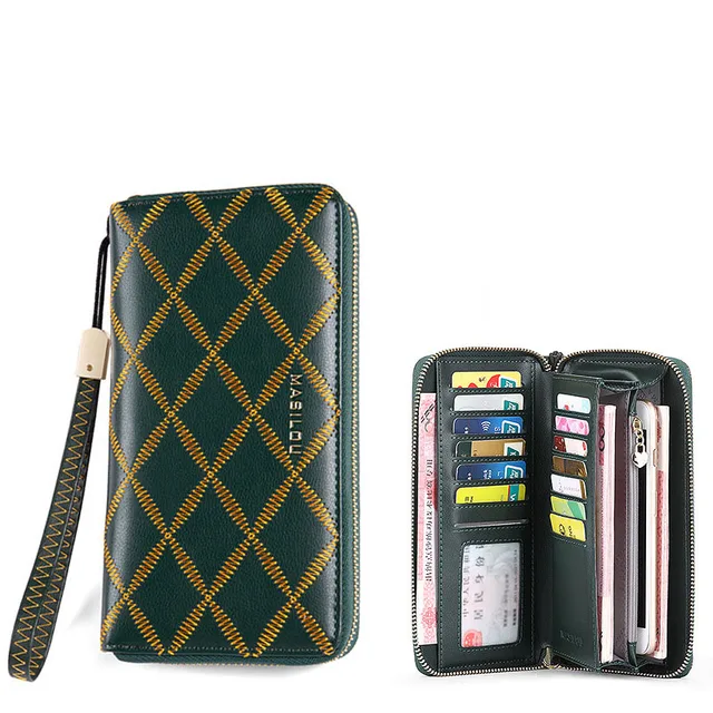 Long Zipper Women's Wallet RFID Blocking Genuine Leather Wallets for Women Fashion Female Clutch Bag Card Holder for Woman 1