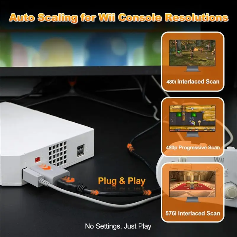 Фото Конвертер Bitfunx Ypbpr, совместимый с Wii NTSC PAL, мини-видеоадаптер для ретро-игровых консолей, Plug and Play №5