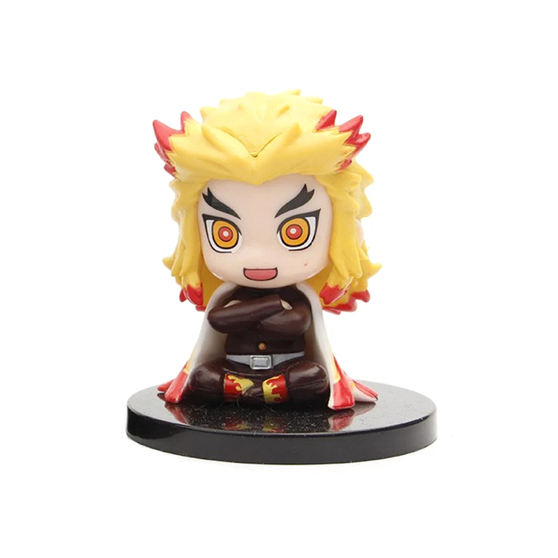 Фото Аниме Фигурка 7 см, рассекающий демонов, Nezuko Tanjirou Zenitsu Inosuke Kyoujurou Kanawo Kawaii, игрушка Q, фигурка Nendoroid из ПВХ, подарки №4