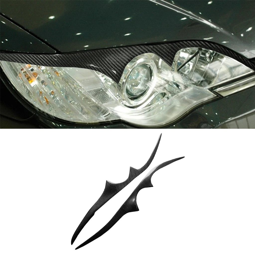

1pair Real Carbon Fiber Car Headlights Eyebrow Eyelids Trim Cover For Subaru Legacy Outback JDM 2006 2007 2008