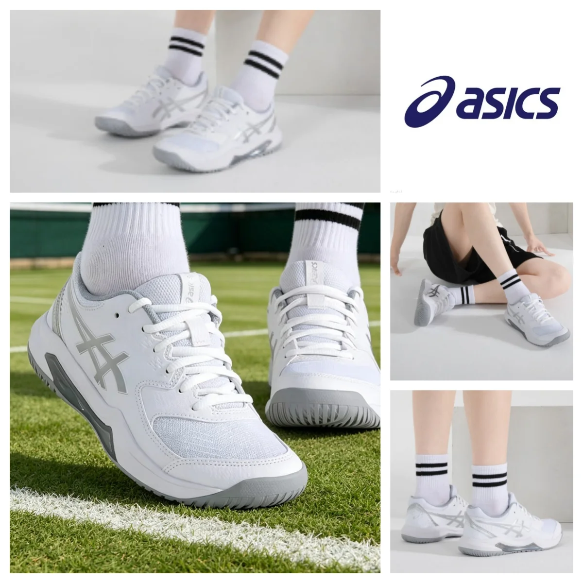Фото Женские теннисные кроссовки Asics, дышащие, нескользящие, износостойкие, легкие, удобные, спортивные кроссовки 1042A237-101 №1