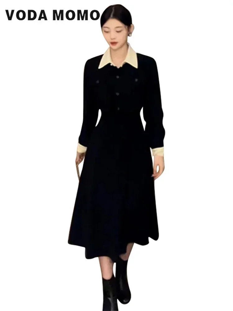 Женское платье из двух предметов модное стильное в Корейском стиле Осень-зима 2023