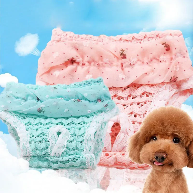 

2022NEW Pet Panties Strap Sanitary Adjustable Dog Lace Underwear Diapers Physiological Pants Washable Female Dog Panties Underwe