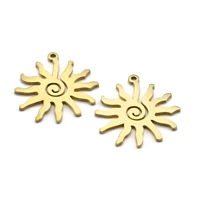 5pcs stainless steel gold plated swril sun charms necklace pantend diy for jewelry making accessories handmade necklace findings